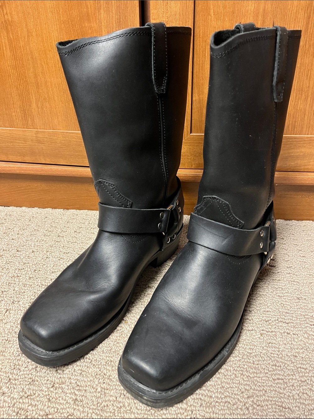 Dingo Black Leather Harness Boots